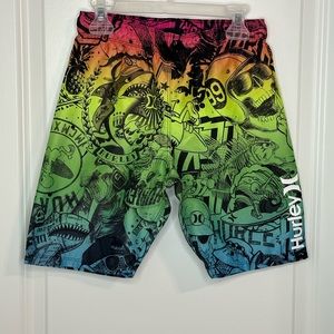Size 7/8 Hurley Neon Swimming Trunks